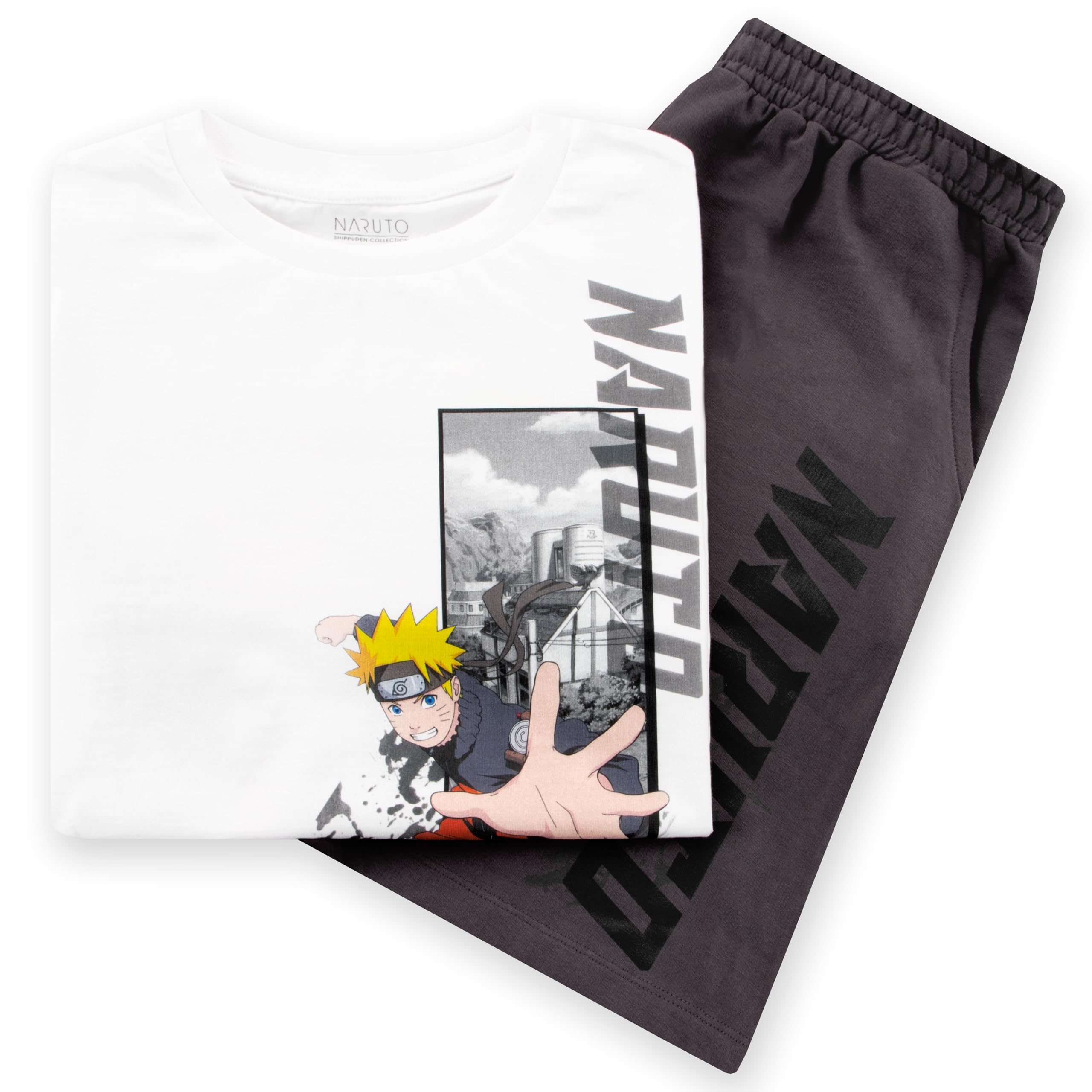 Naruto Set Tshirt Bambino E Shorts, Set Maglietta Ragazzo E Pantaloncini Anime, Abbigliamento Bambino Coordinato