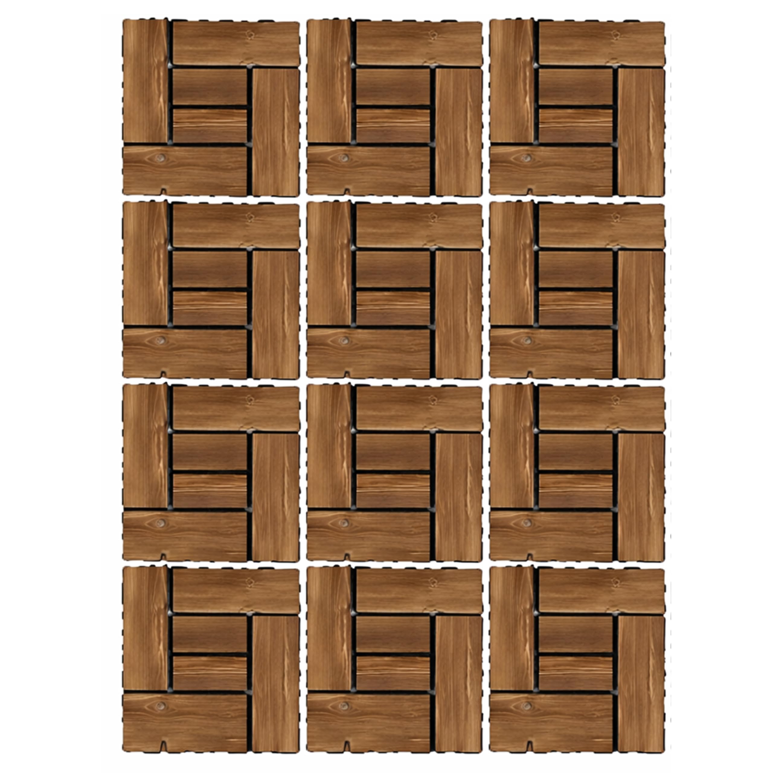 Acomoda Textil - Baldosa de Madera Encajable 29x29 cm para Exterior e Interior, Suelo Modular Decorativo con Base Drenante, Facil Instalacion Para Terraza Balcon Jardin Patio o Ducha (Dionisio, 12 Ud) — view 3