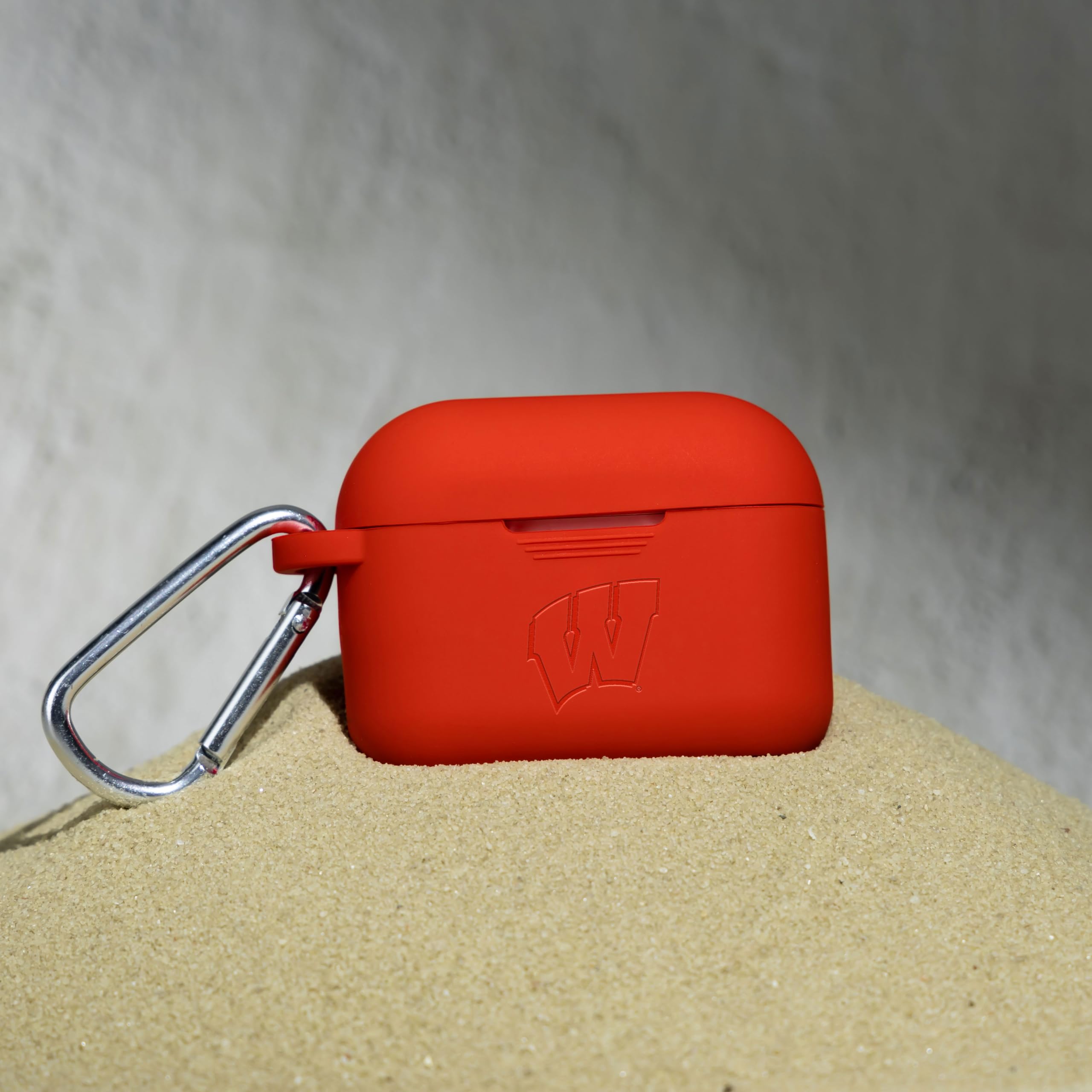 AFFINITY BANDS Wisconsin Badgers Engraved Silicone Case Cover Compatible with Apple AirPods Pro (Red)