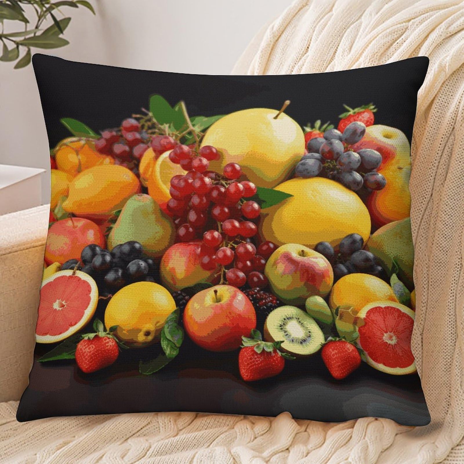 Fekiloot Style Fresh Fruits Pillowcase Pillow Sham Pillow Case