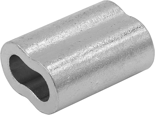 SwageRight MIL-SPEC Zinc Plated Copper Swage Sleeves Clip & Ferrules (1/4 inch) – Oval Duplex Wire Rope Cable Crimping Loop Fittings (Pack of 10)