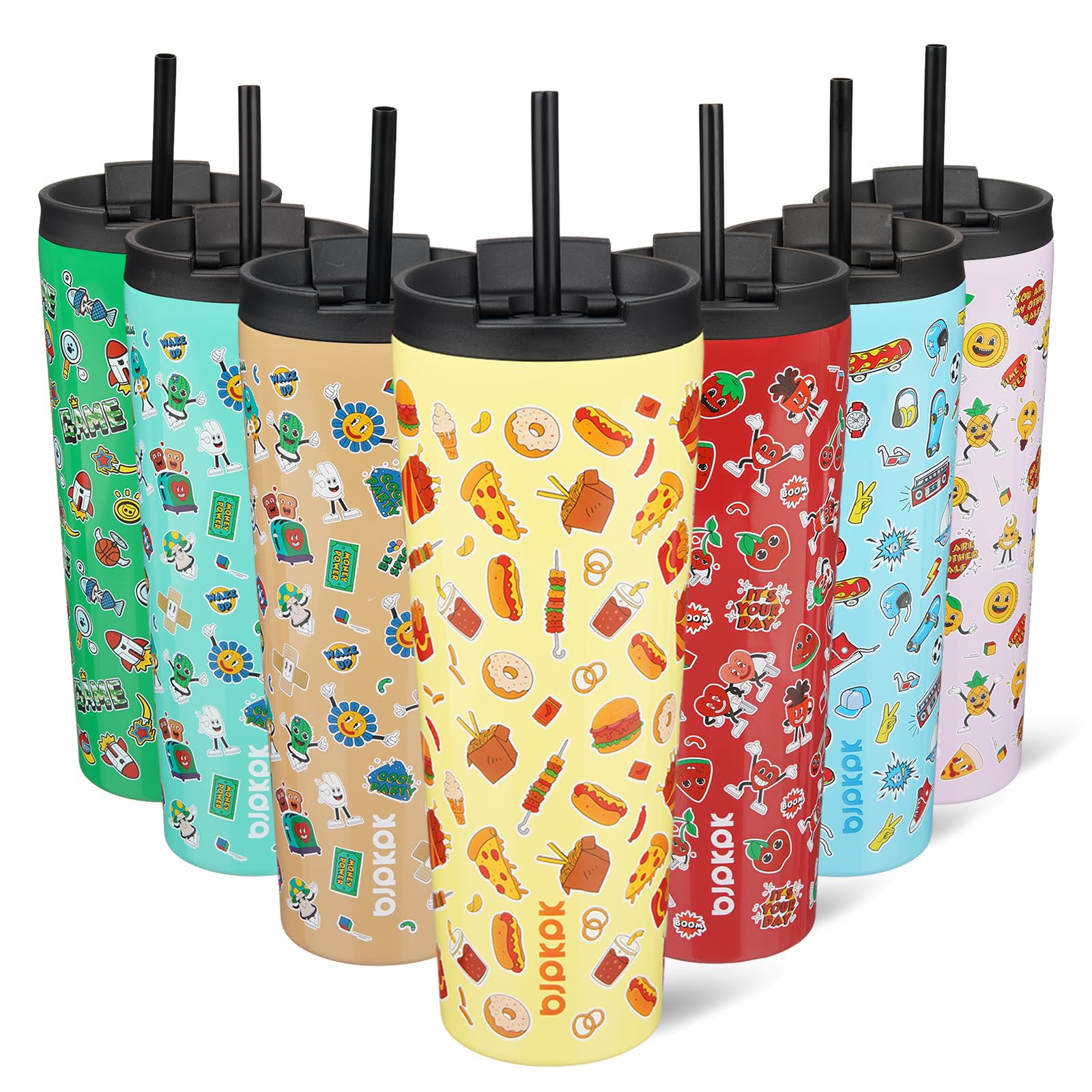 BJPKPK 26 oz Coffee Tumbler with Straw, Insulated Stainless Steel Cup