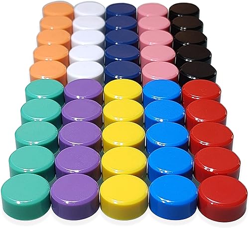 Miniatura 1 de Imanes para refrigerador, paquete de 50 imanes redondos para refrigerador, imanes de borrado en seco para pizarra blanca, imanes decorativos, mini