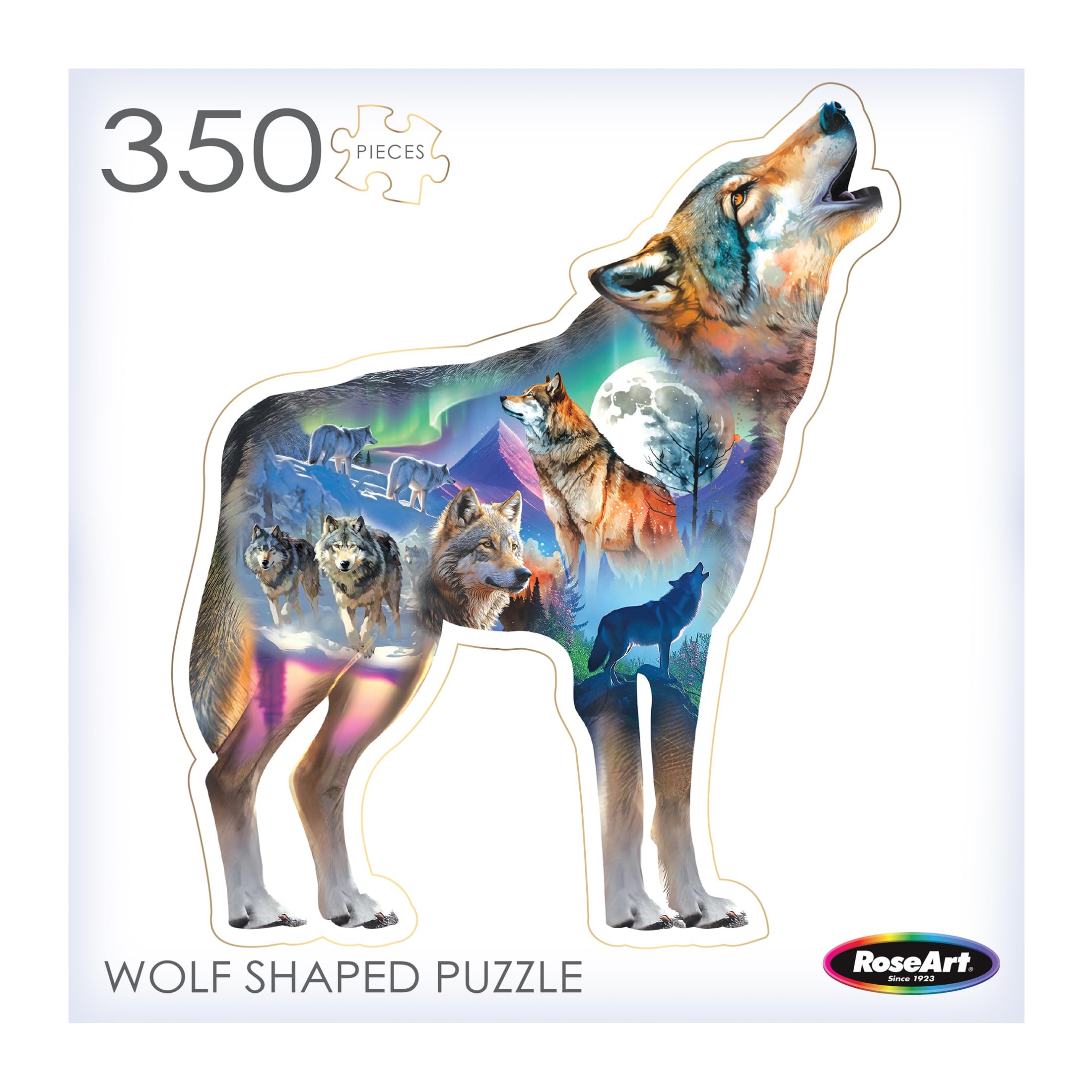Amazon.com: RoseArt - Big Shaped - Wolf II - 350 Piece Jigsaw