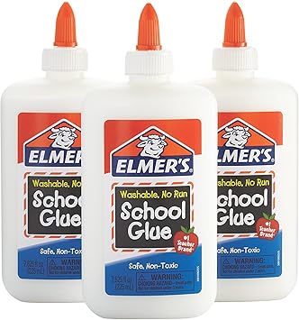 Elmers Liquid School Glue, White, Washable, 7.625 Ounces, 3 Count Slime Kit