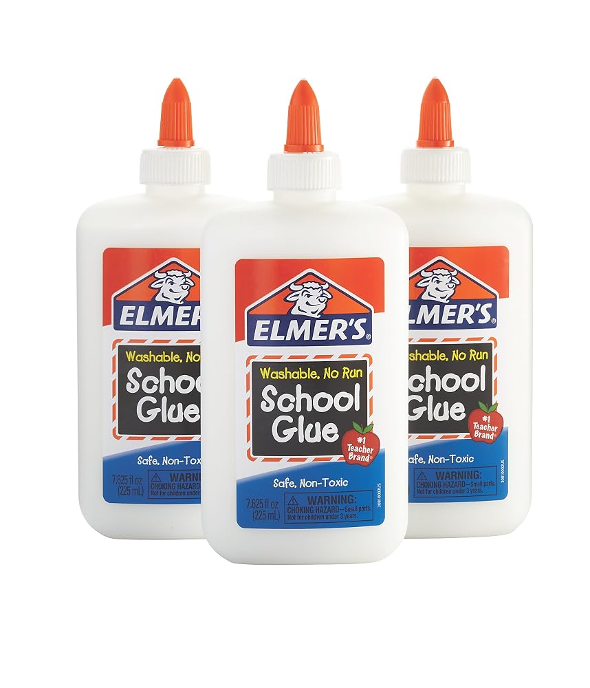 Elmer's Liquid School Glue, White, Washable, 7.625 Ounces, 3 Count Slime Kit