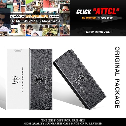 Miniatura 7 de ATTCL Gafas de sol polarizadas con protección UV para hombre, montura de metal Al-Mg, color verde claro