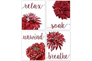 Relax, Soak, Unwind in a Red Rose Haven: Enhance Your Bathroom Decor with Floral Serenity