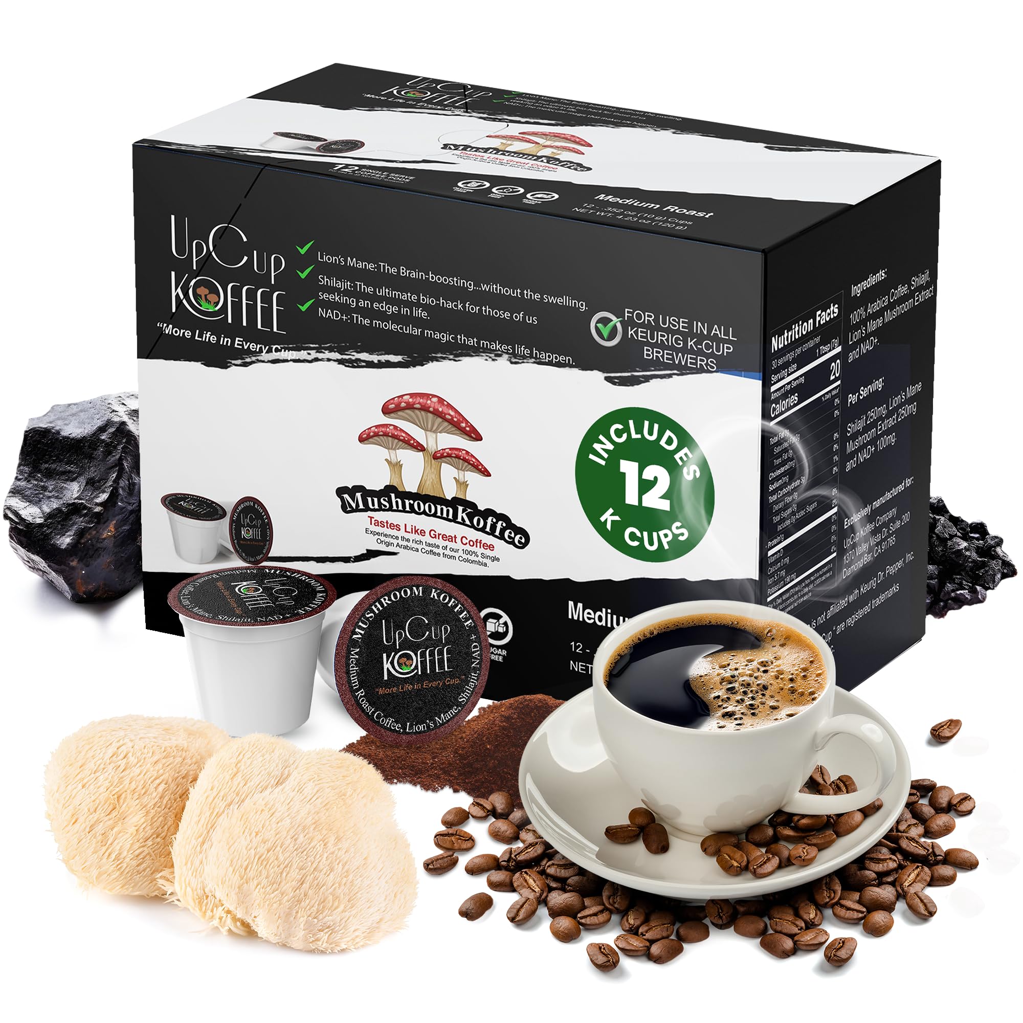 Amazon.com : UpCup Koffee Functional Mushroom Coffee K Cups - 100