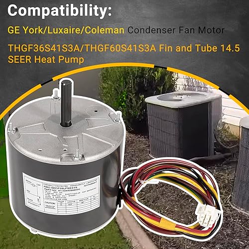 Miniatura 2 de F48AA68A50 Motor de ventilador de condensación actualizado compatible con el motor de ventilador de condensador OEM York Coleman Luxaire Genteq/A.O.