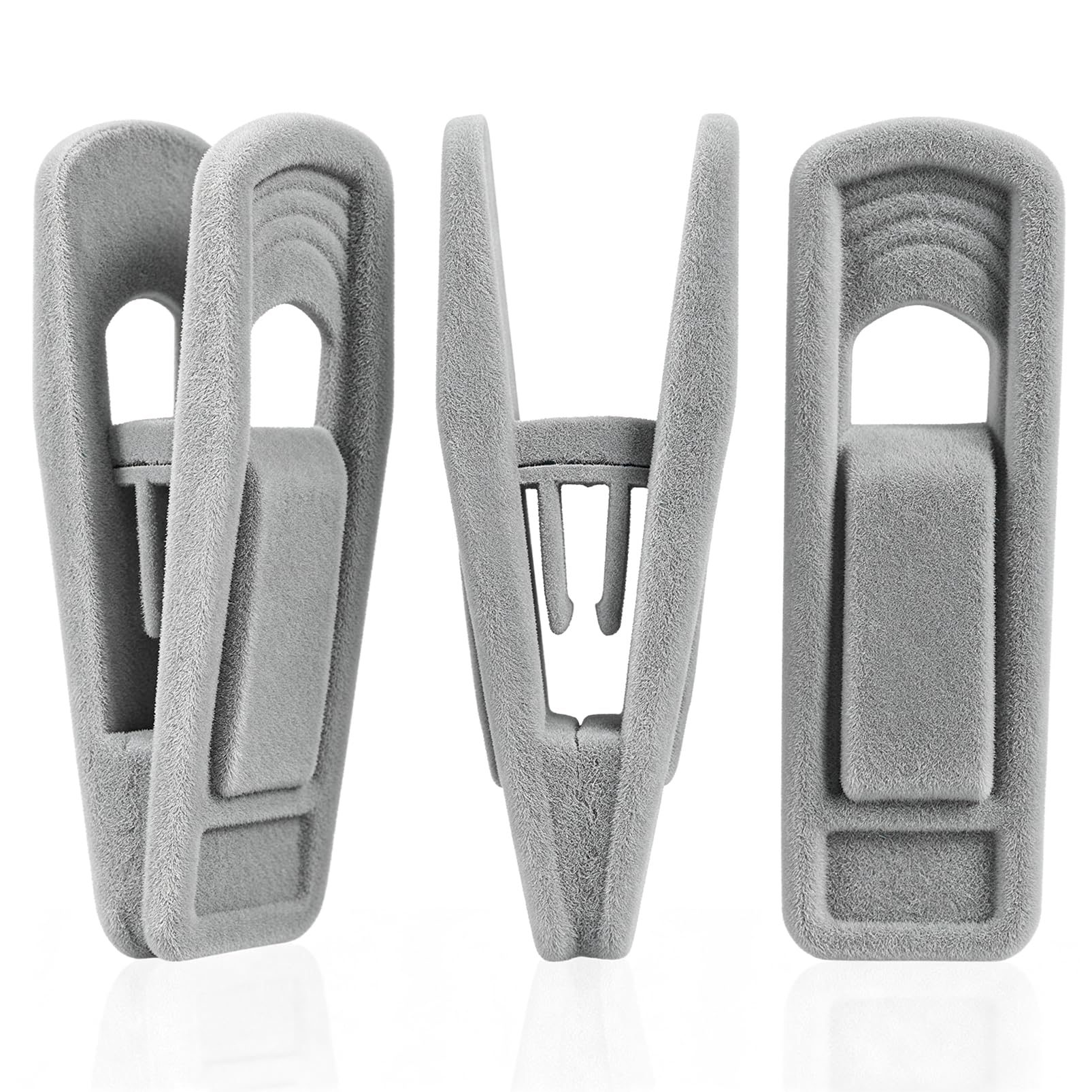 24 Pack Velvet Hanger Clips for Velvet Hangers, Gray