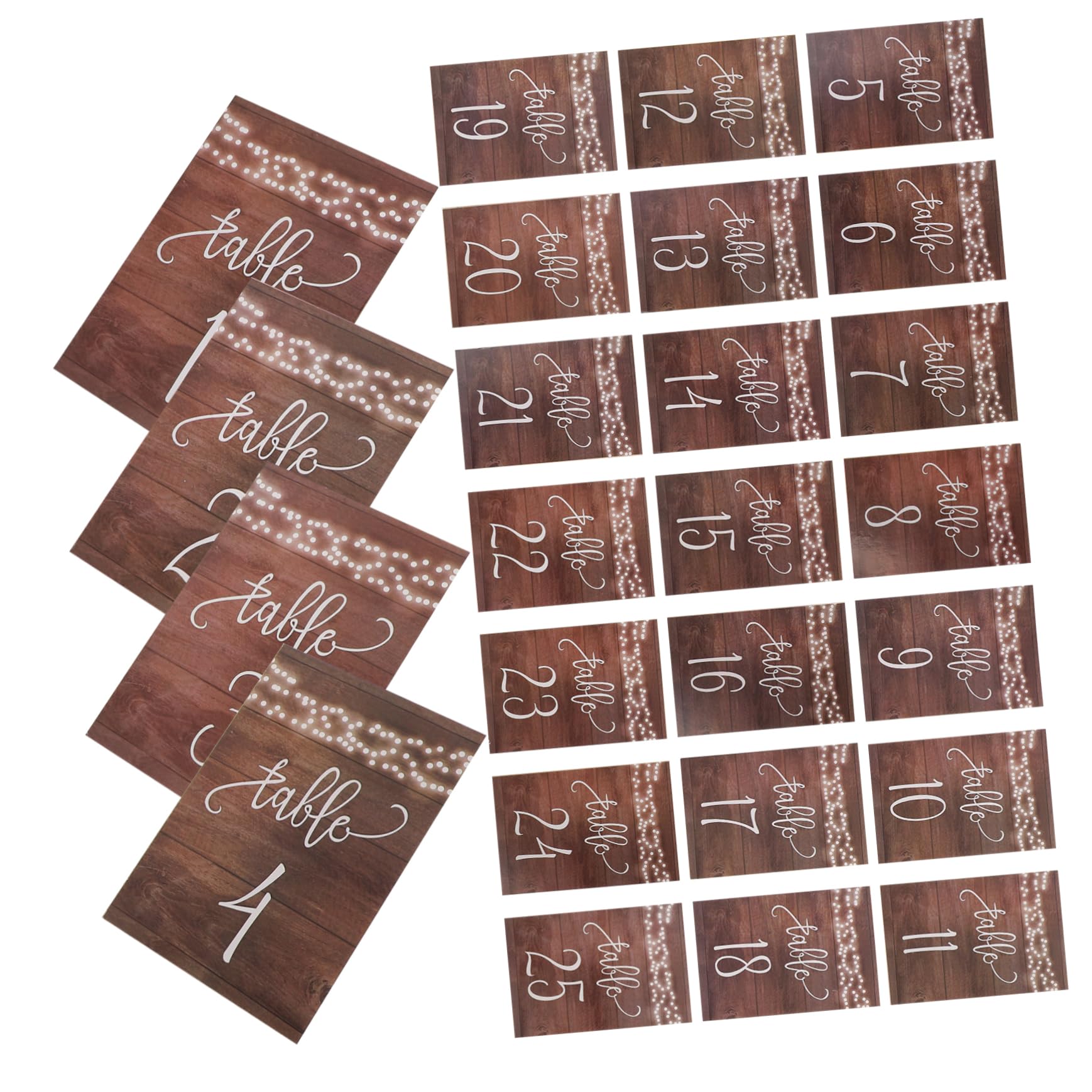 Alipis 25pcs Wooden Table Numbers for Wedding Party Classic Style Desk Signs 1-25 Numbers