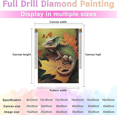 Miniatura 3 de Noche Kits de pintura de diamantes de lagarto para principiantes, adultos y niños, kits de arte de diamantes para regalos de cumpleaños, vacaciones