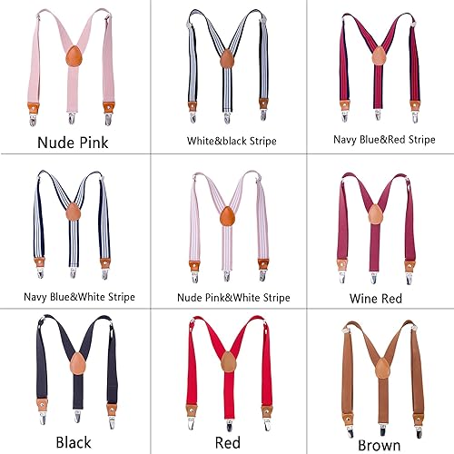 Miniatura 5 de Suspensores para adultos, varones y niños. Clips extra resistentes de metal, de piel genuino, parche transversal perfecto para smoking