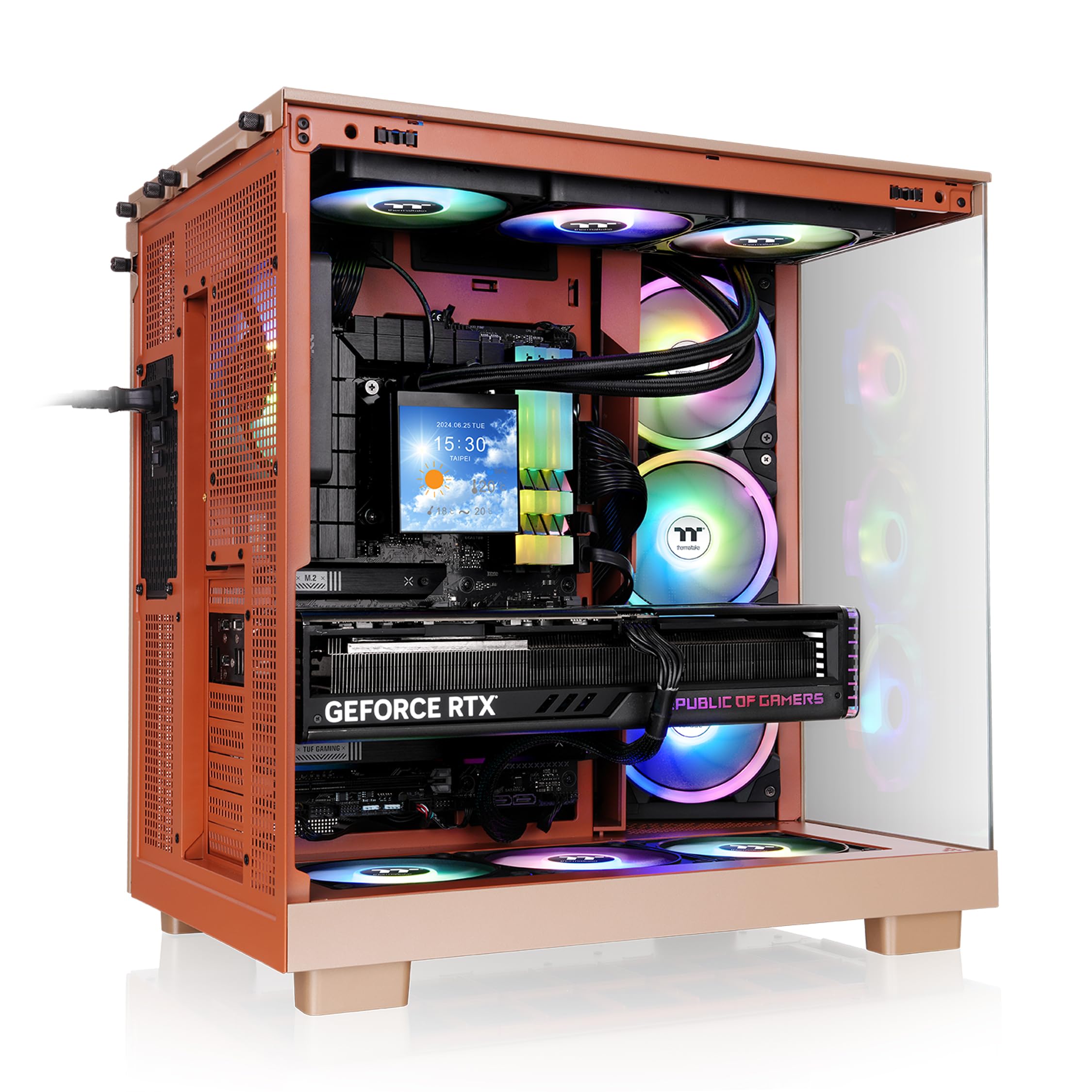 Case Pc Thermaltake View 380 XL TG ARGB Mid Tower Case - 4x120mm ARGB ...