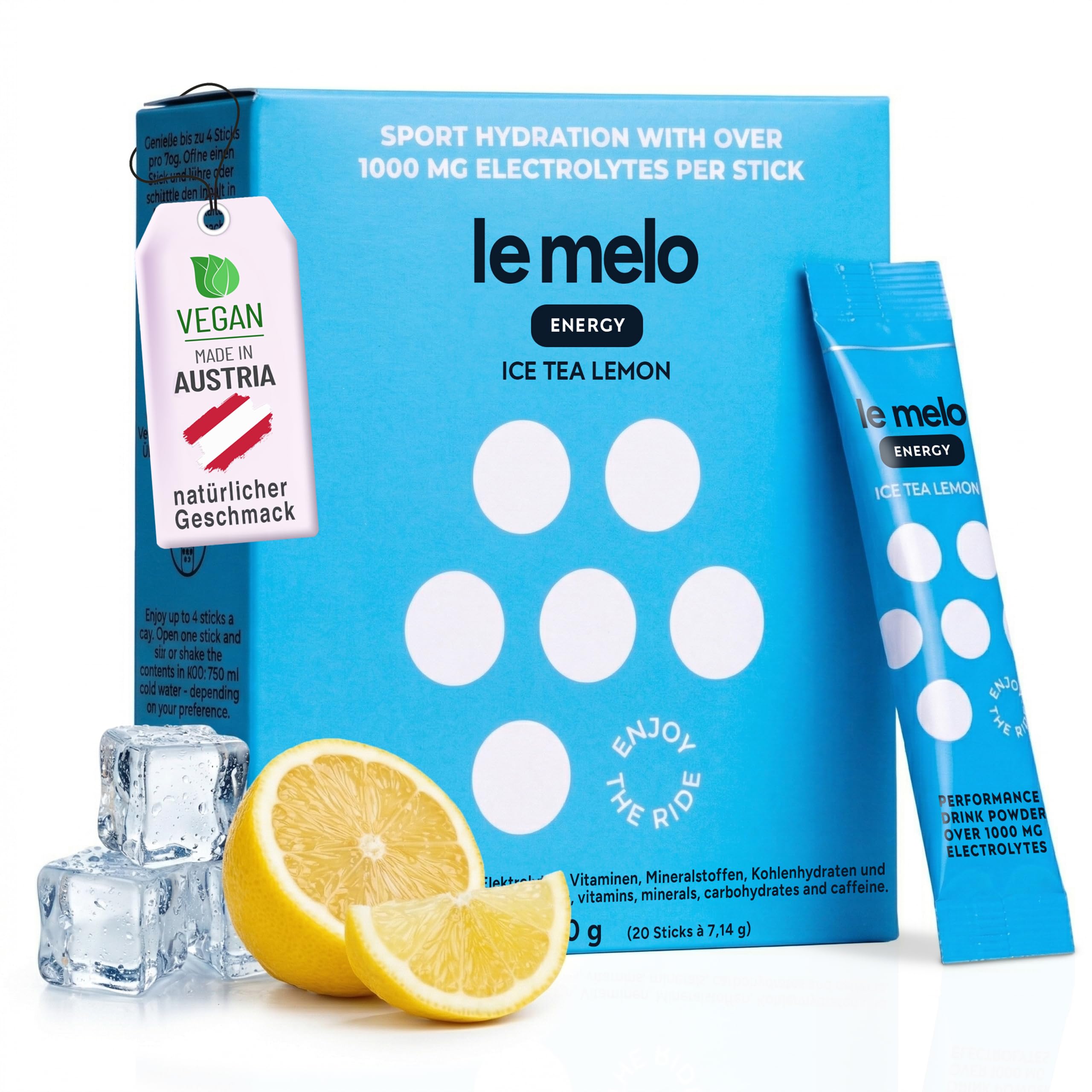le melo® Elektrolytgetränk | 1.000+ mg Elektrolyte, Vitamine & Mineralstoffe | Optimiert Wasseraufnahme | Für Sport & Alltag & Erholung