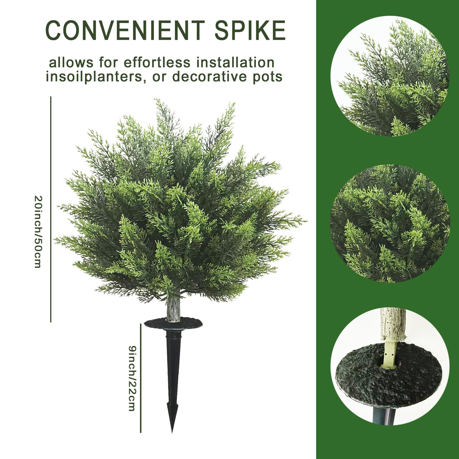 28inch Artificial Topiary Tree Set of 2 Beautiful Realistic Faux Cedar Pines Christmas Trees UV Rated Fake Shrubs for Front Porch Faux Plants Indoor and Outdoor Decor