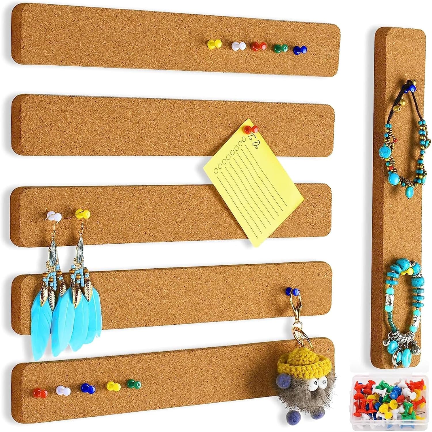 Cork Board Strips, 6 Pack Self Adhesive Cork Board Board Strips for