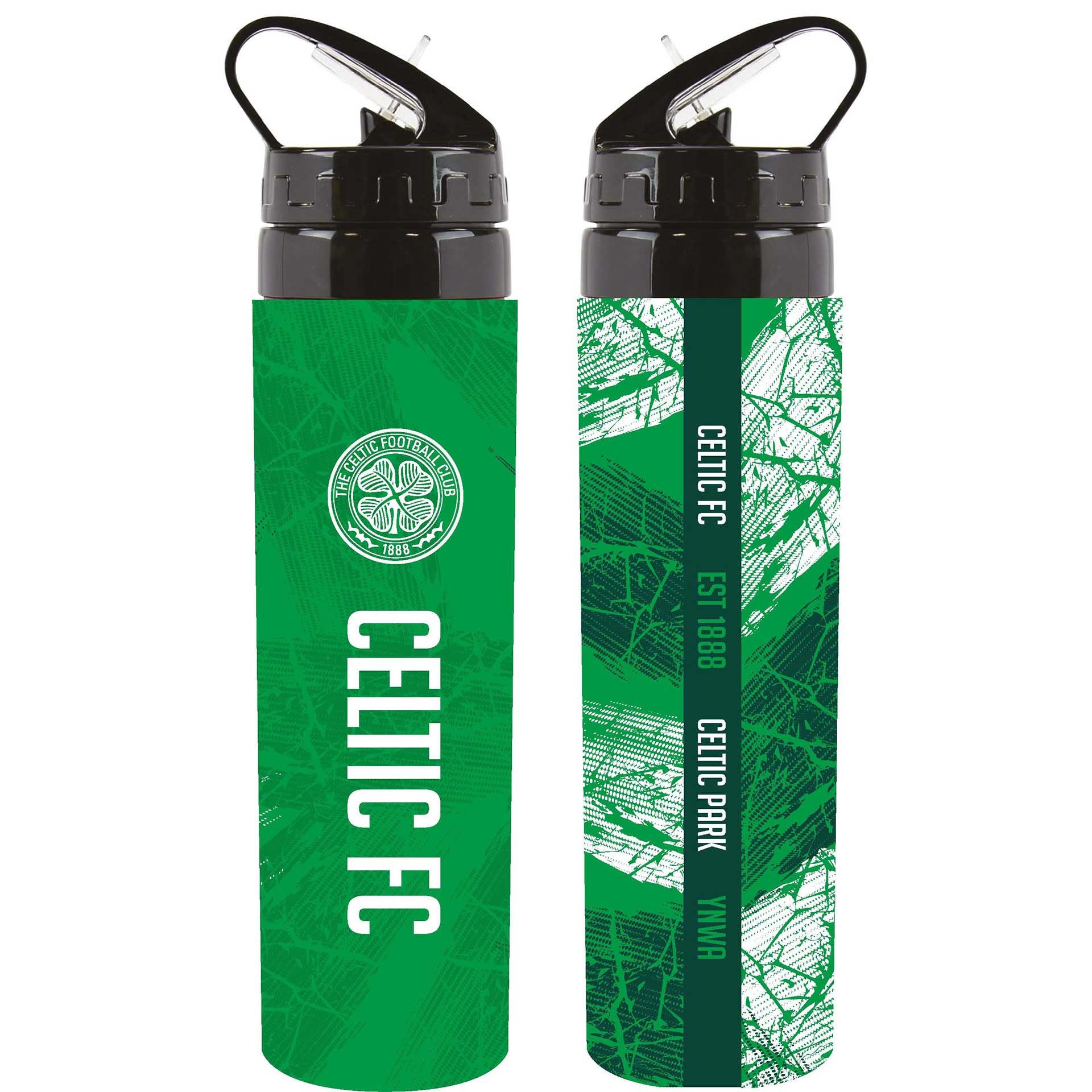 Hy-Pro Officially Licensed Celtic F.C. Aluminium Water Bottle - 750ml, Integrated Folding Straw, Leakproof, Lightweight, Great Football Gift Idea