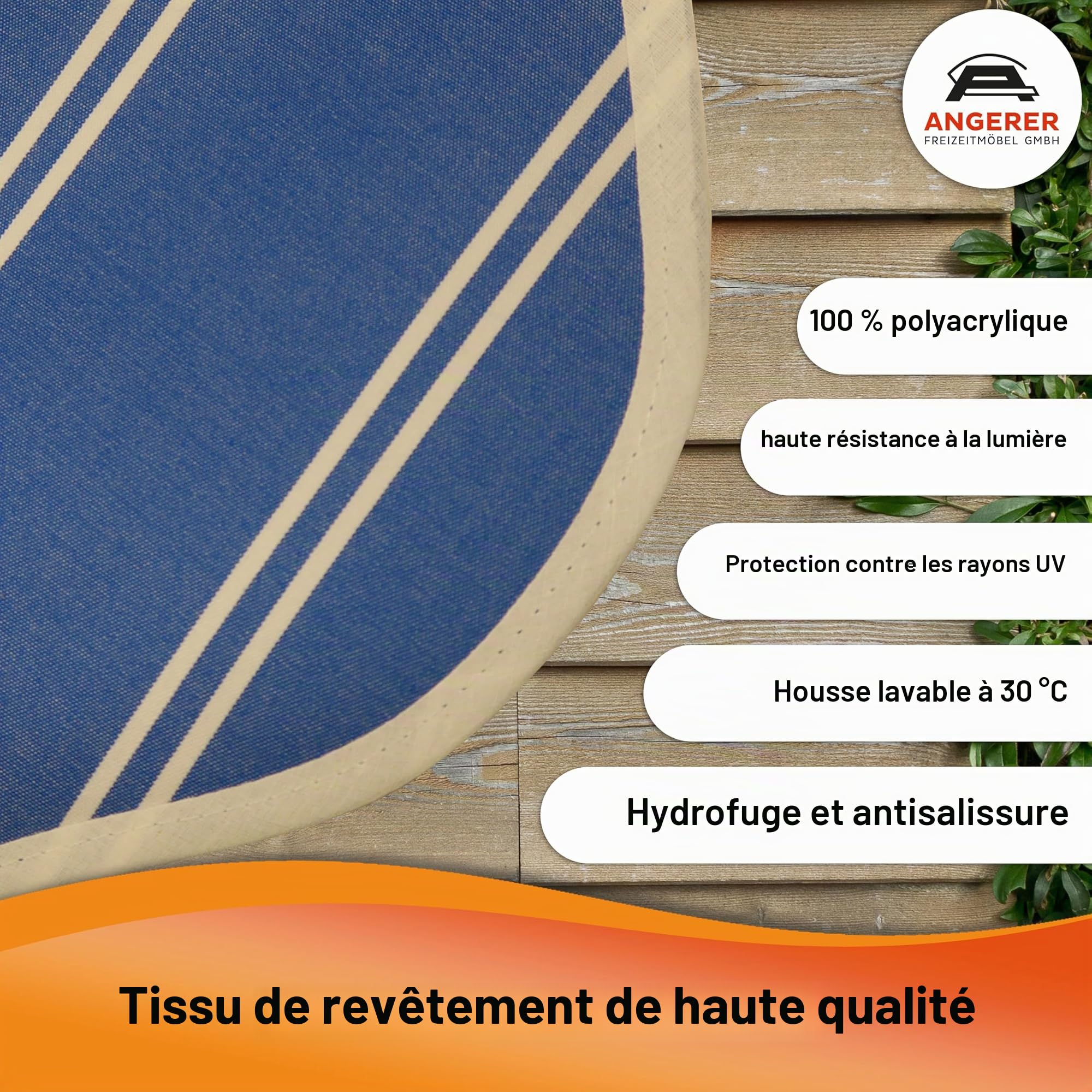 Angerer Store banne à Serrage Exclusif avec manivelle, terrasse/Balcon, Montage Facile sans perçage, fabriqué en Allemagne, Tissu de Haute qualité, résistant aux UV, réglable en Hauteur, imperméable