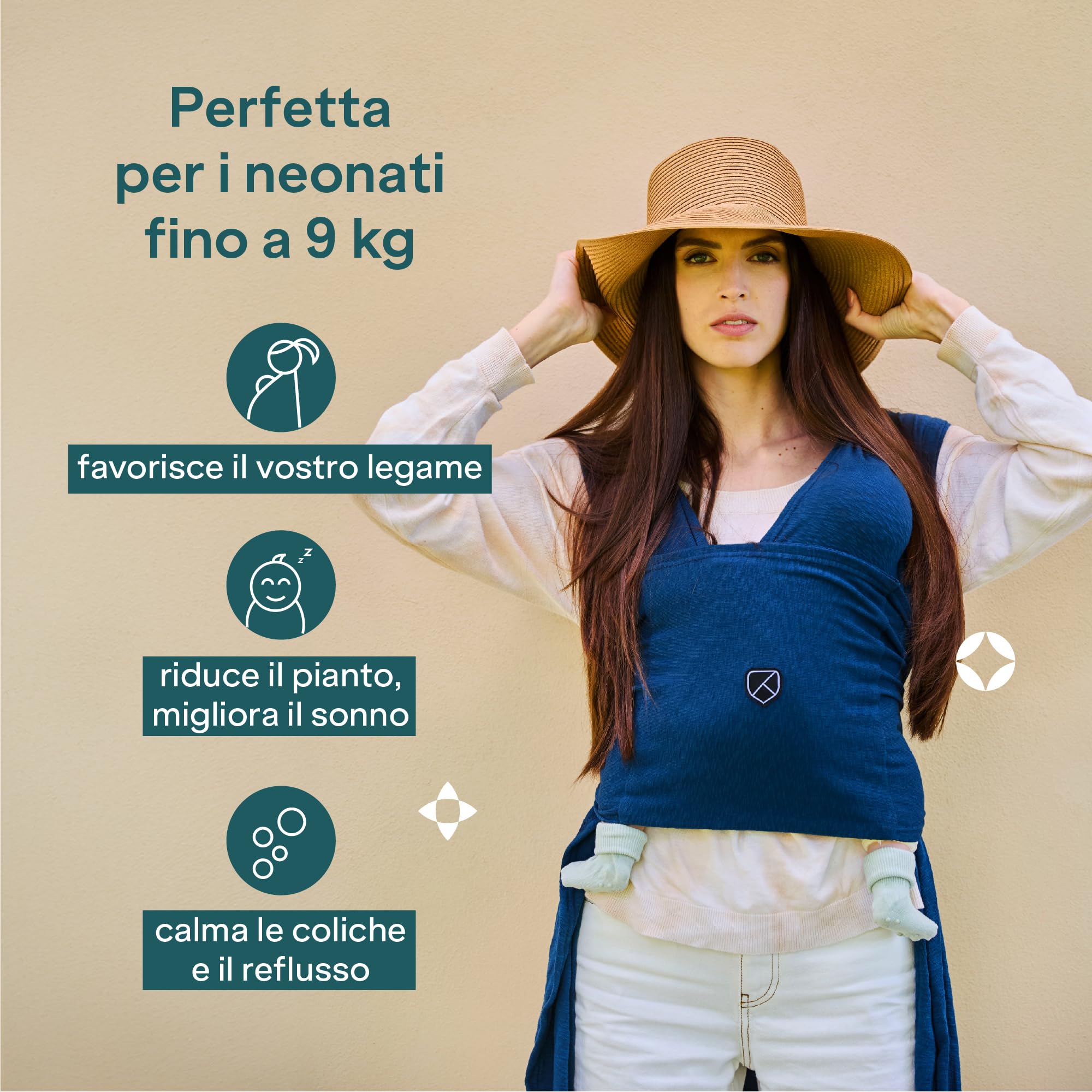 Koala Babycare Fascia Porta Bebe Neonato Facile da Indossare, Regolabile e Unisex - Marsupio Neonati Multiuso Adatto Fino a 9kg - Fascia Porta Bambino Antracite
