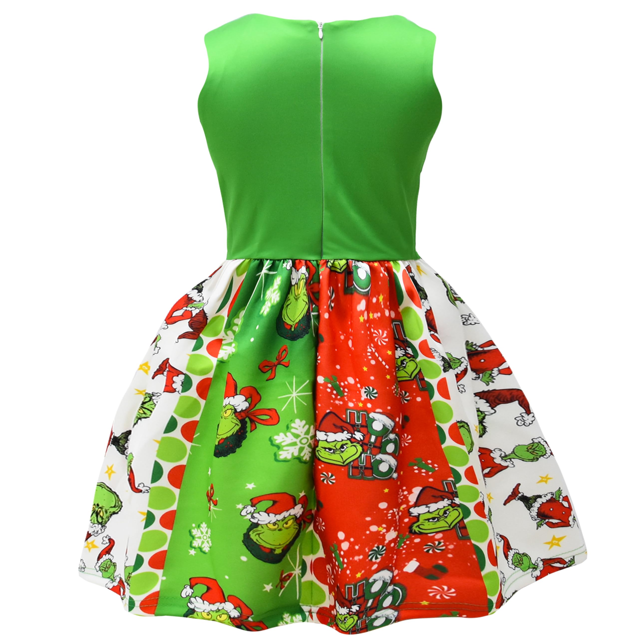Maturead Kids Girls Dress Sleeveless Cartoon Casual Dress Halloween Christmas Party Dress Green 2-10 Years