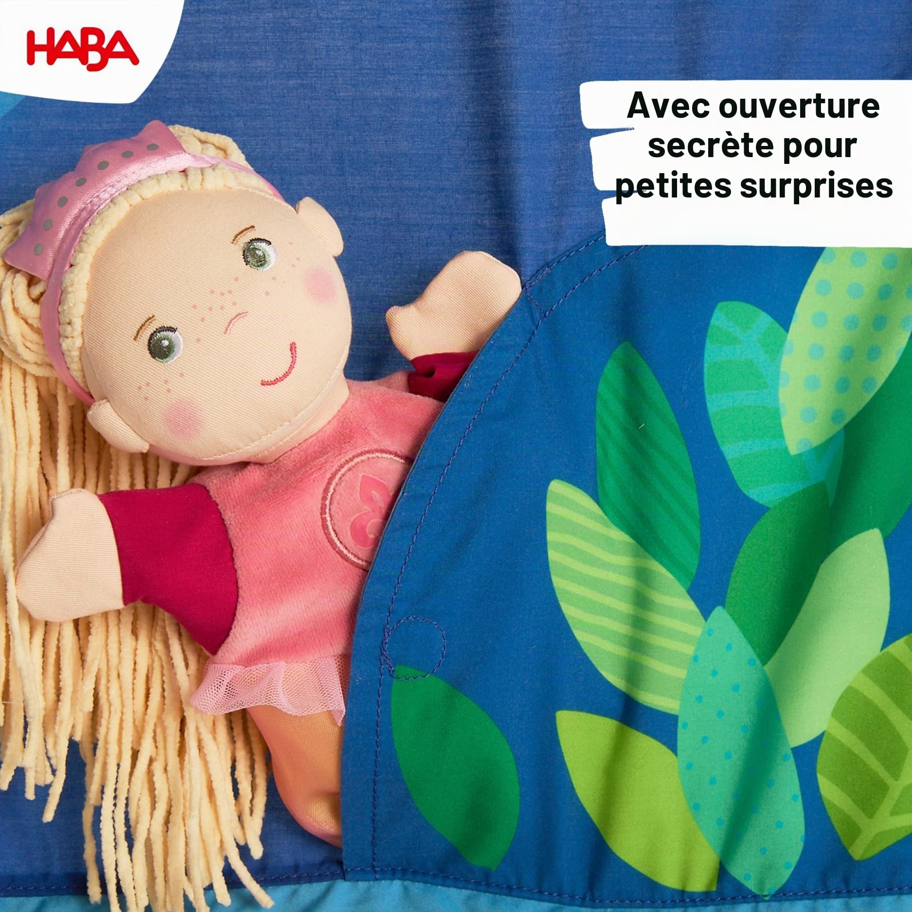 HABA Théâtre de Porte Théâtre de marionnettes Flexible avec Barre télescopique, Fixation Facile dans l’encadrement de Porte, théâtre de marionnettes à partir de 3 Ans – 2011845001