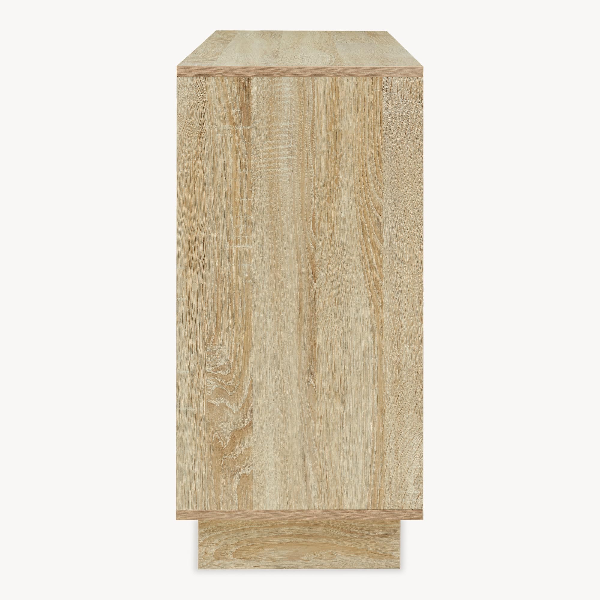 [en.casa] Aparador Kenta Cómoda Armario Bajo Mueble Recibidor con 3 Cajones y 2 Puertas Cajonera Multiusos Mueble Auxiliar 100 x 35 x 72 cm - Blanco y Efecto Roble