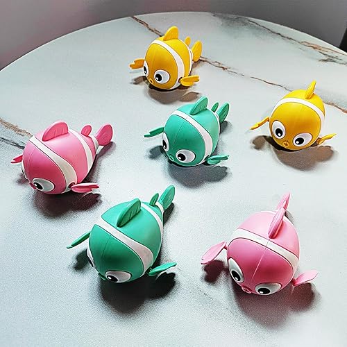 Miniatura 6 de Tipmant Lindo juguete de baño para bebé, animal de pez enrollado para bañera, tanque de agua, piscina de 1, 2, 3, 4, 5, 6 años, regalos de