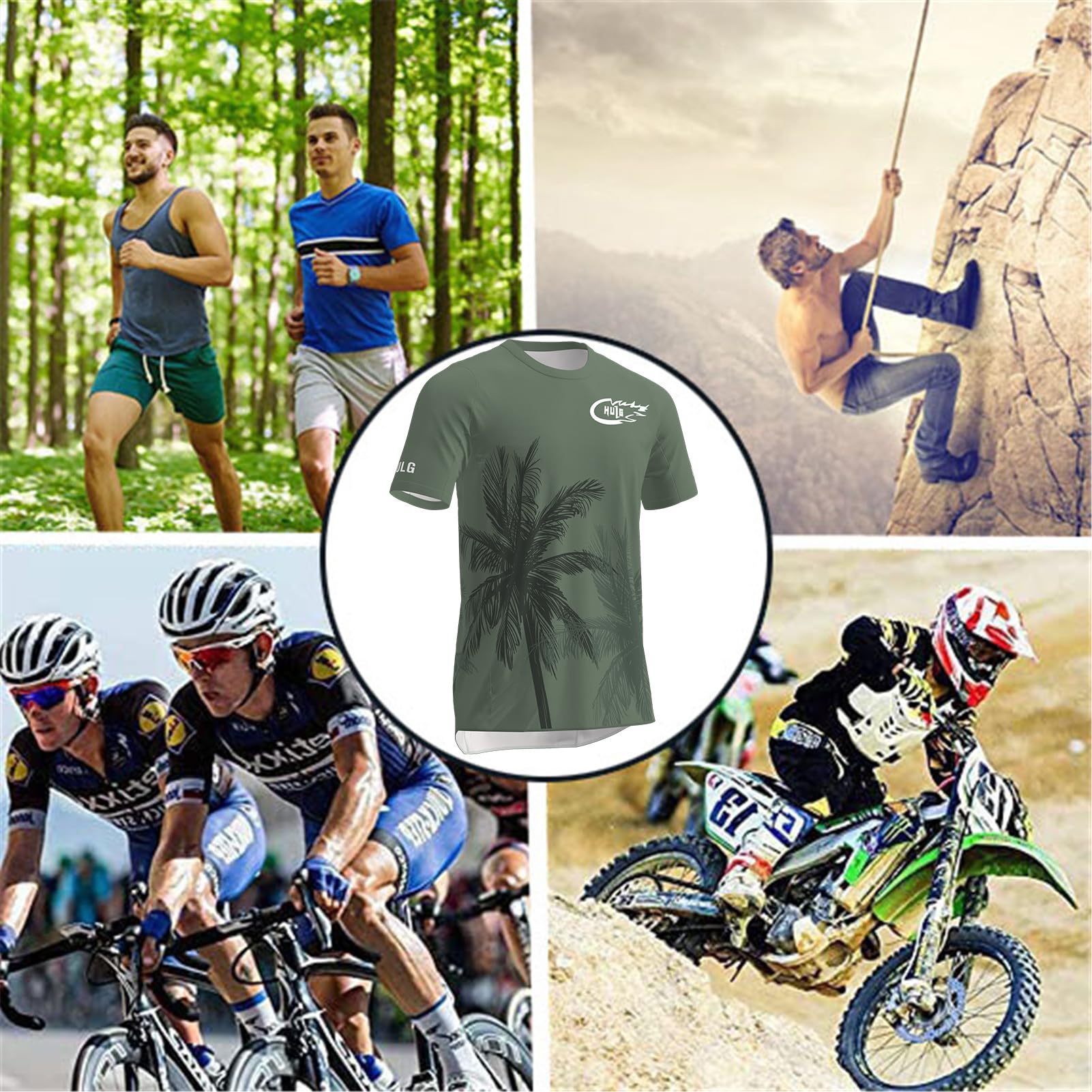 HULG Maglia MTB, Top Ciclismo Uomo,Maglia Motocross,Maglietta Manica Corta Ciclismo Uomo,Ad Asciugatura Rapida E Traspirante, Adatto per MTB, BMX E Molti Altri Sport All'aperto.
