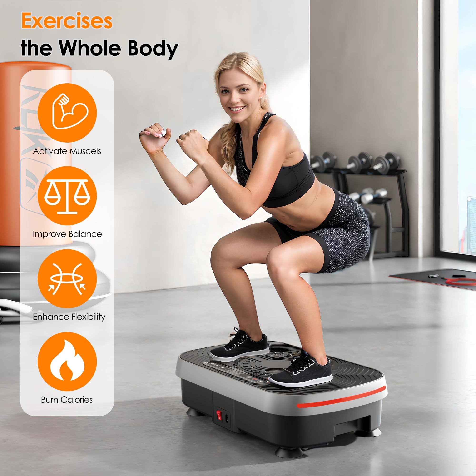 Weight Loss Power Plate Vibration Machine Resistance Bands