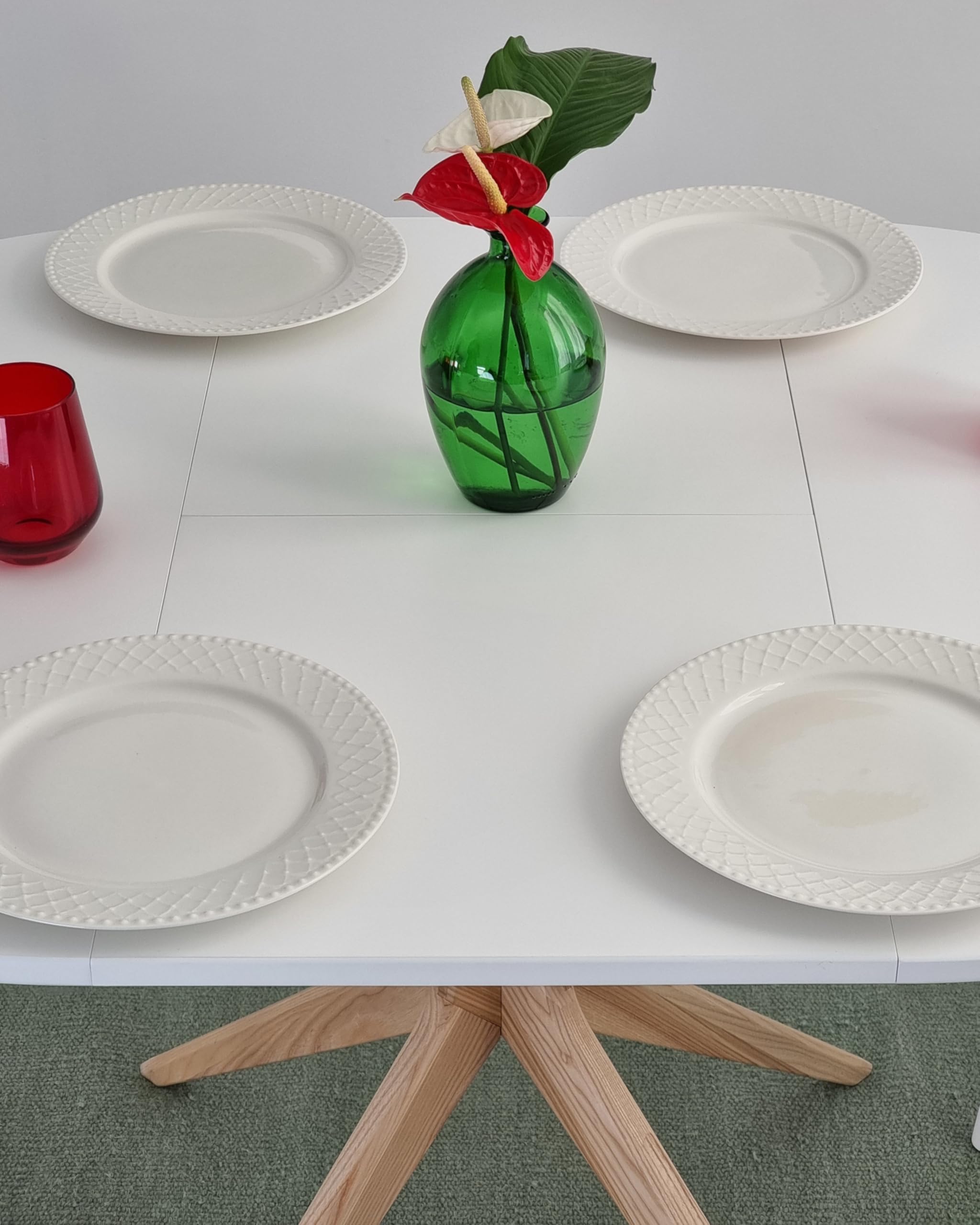 RAGABA Tavolo da pranzo rotondo allungabile 90cm Jubi Corallo scuro