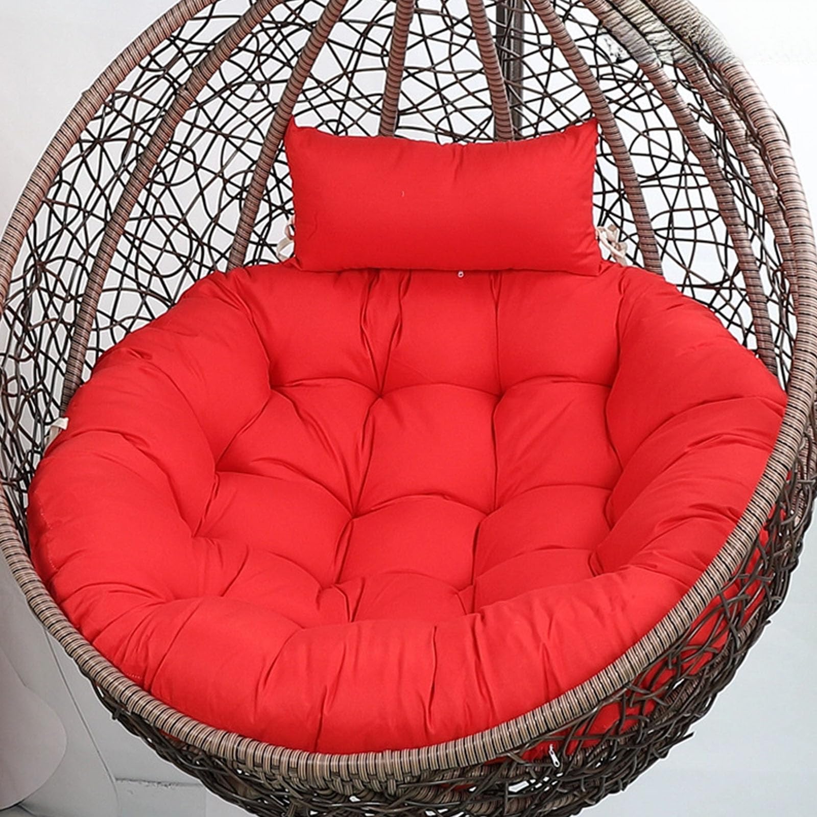 KLUSIET Egg Chair Cushion Replacement, Thicken Egg Swing Chair Cushion Only, Indoor Removable Wicker Chair Cushions, Soft Hanging Basket Seat Cushion(