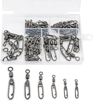 Natufish Fishing Snap Swivels 50/110Pcs High Strength for Saltwater Fishing