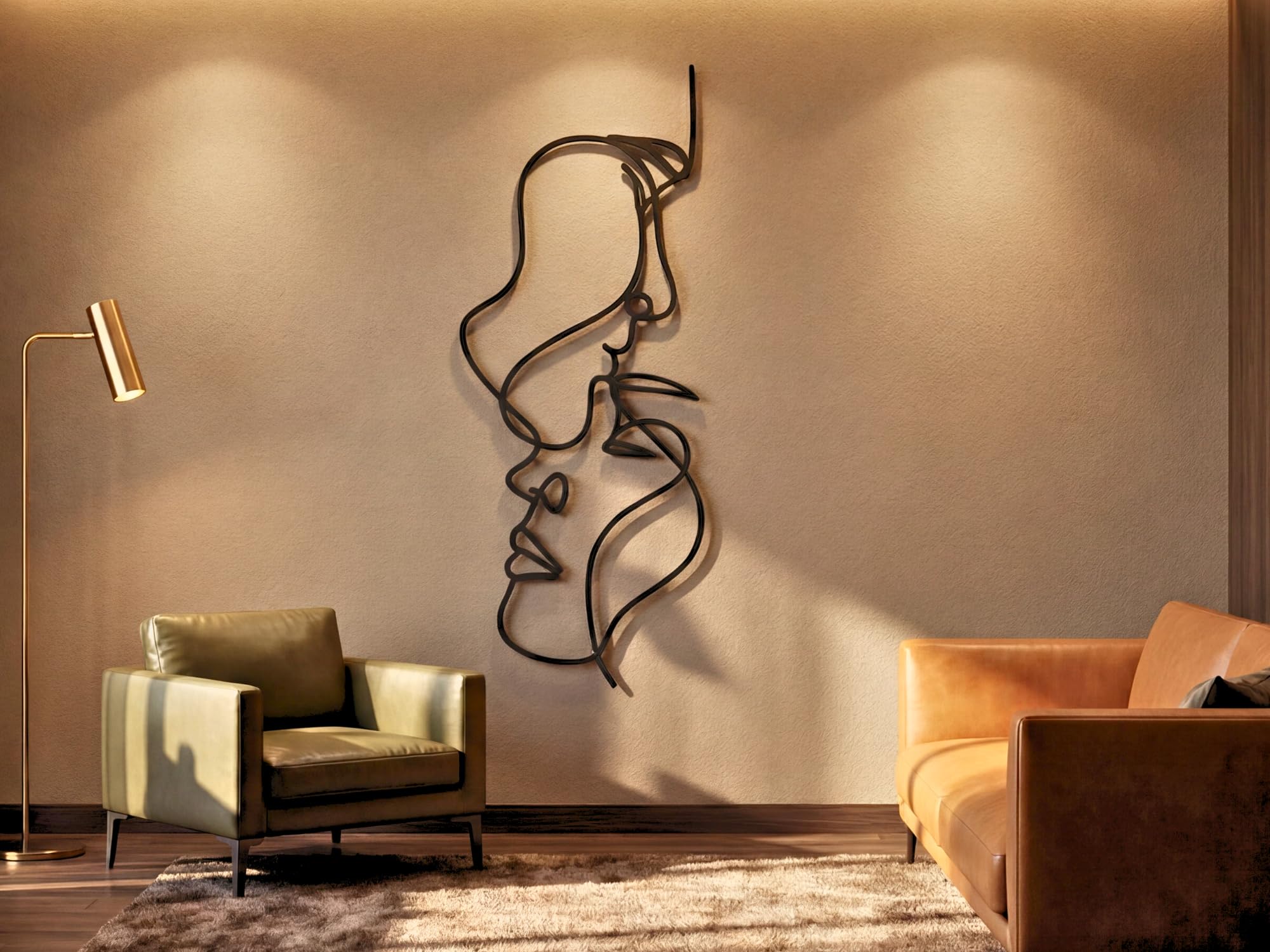 Linea dell’amore murale, Quadro moderno soggiorno, Arte minimalista, Decorazione 3D Murali in legno , Quadretti da parete , Decorazioni moderni muro per salotto, camera da letto (Linea artistica 6)