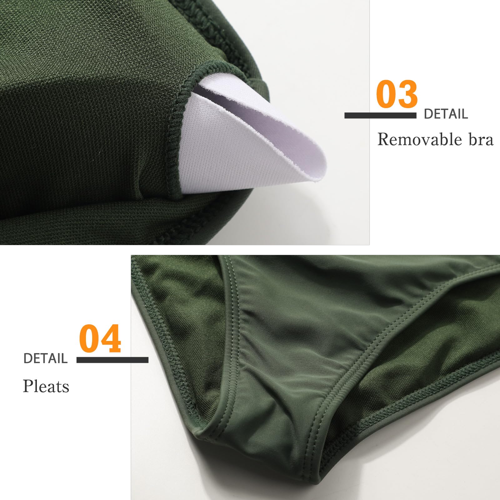 Genfien Costumi da Bagno Interi con Scollo a V Donna Elegante Push Up Swimsuit Tracolla Backless Slim Controllo Addominale Beachwear