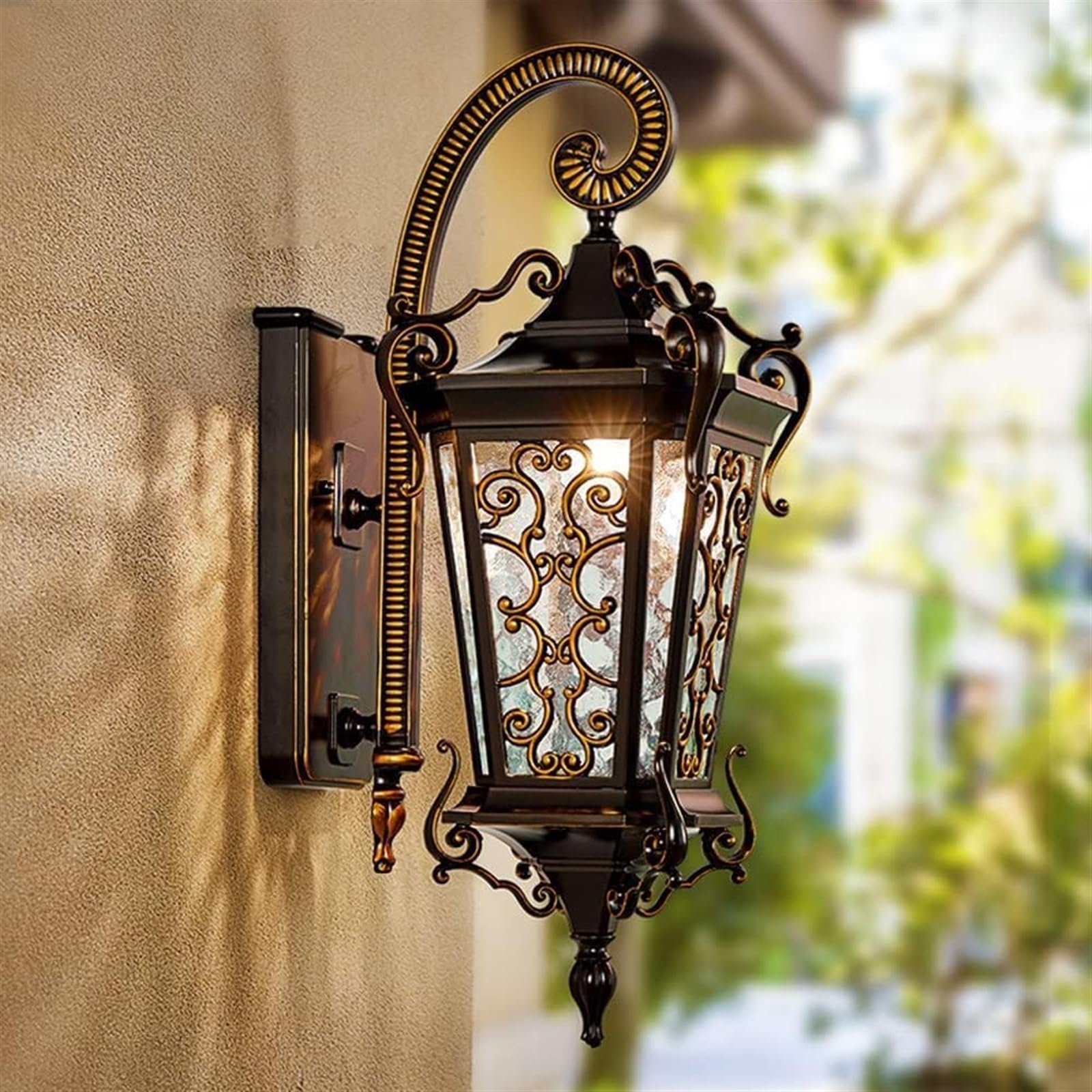 Applique Murale d'extérieur de Style européen, étanche, en Aluminium antirouille, en Verre texturé, pour terrasse et Balcon.