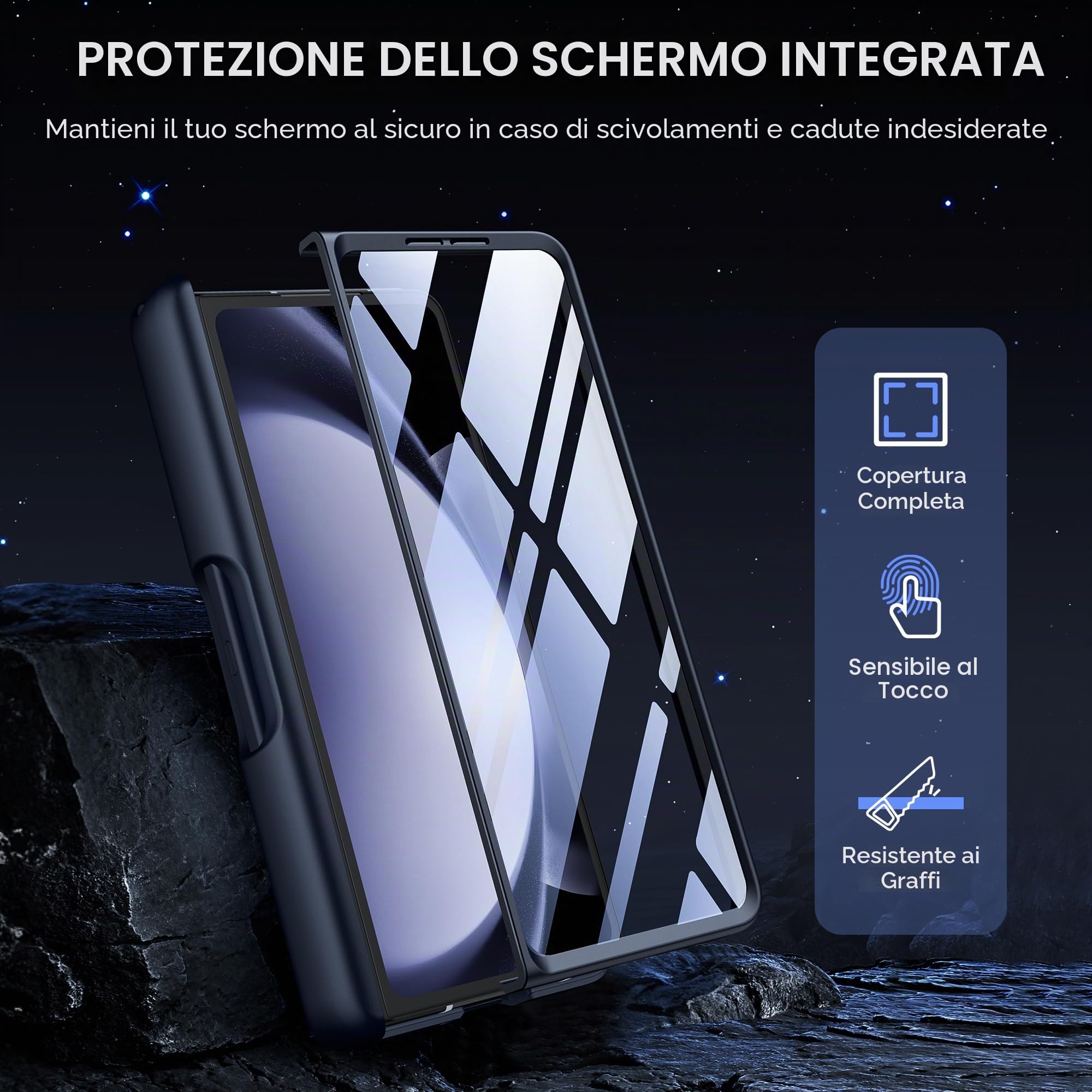 MOBOSI Custodia protettiva magnetica per Z Fold 5, custodia protettiva con cerniera magnetica, custodia per penna Fold 5 Edition S, compatibile con Magsafe, protezione frontale per schermo integrale,