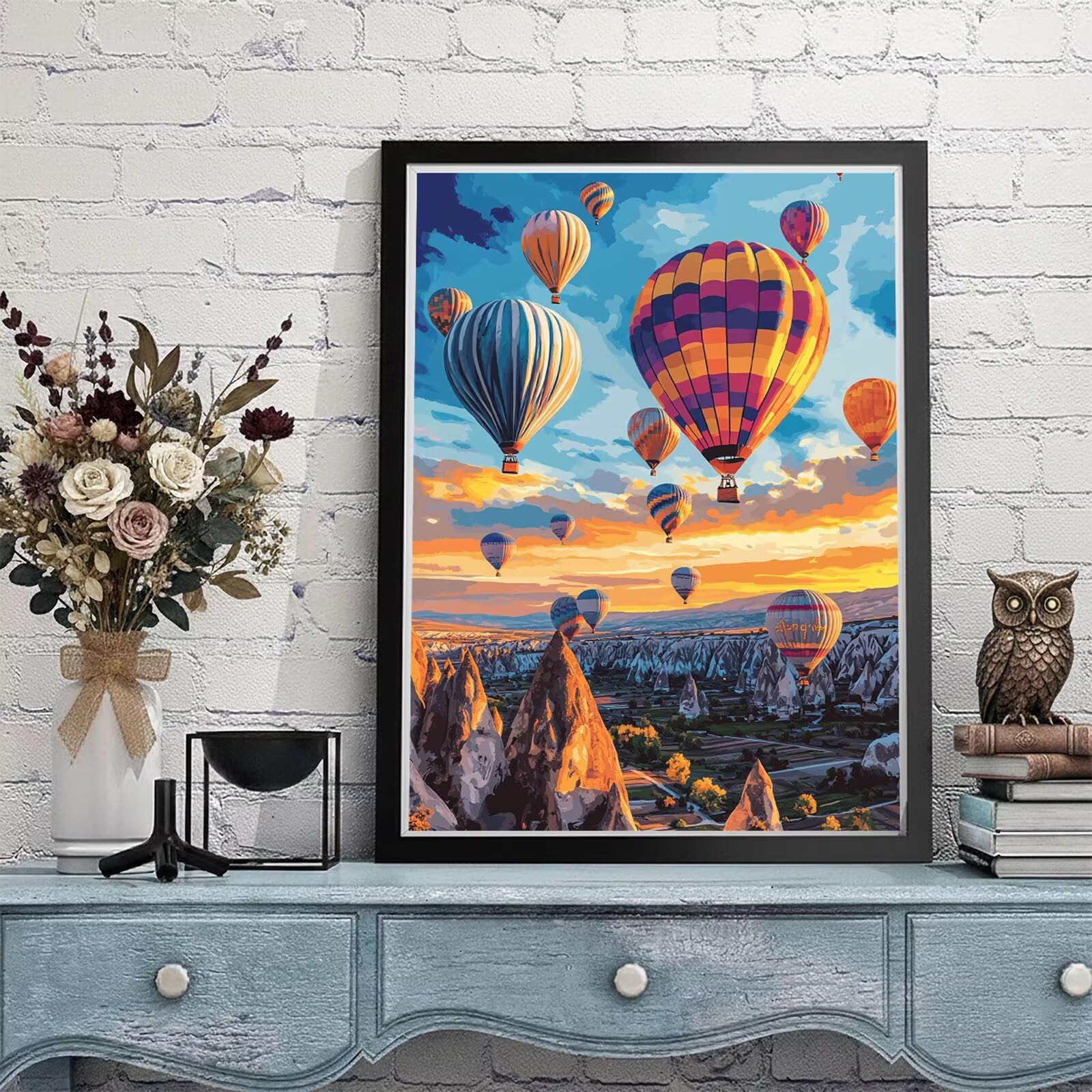 Dipingere con i Numeri Adulti Paesaggio Dipingere con i Numeri Palloncino Paint by Numbers Hobby Creativi Adulti Fai Da Te Tela di Pittura a Olio Kit, Decorazioni Regalo 60x90cm Senza Cornice Y3-1059