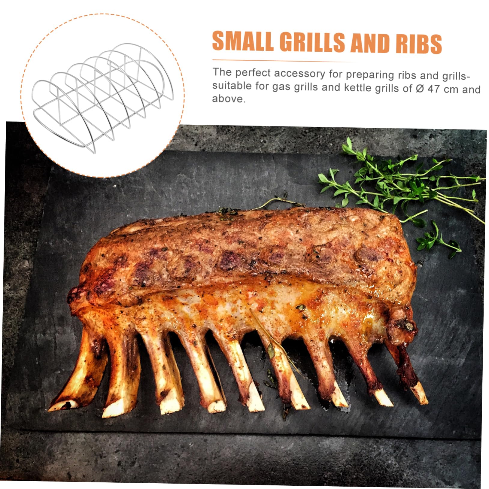 Toddmomy Griglia Barbecue 1 Pezzo in Acciaio Inox, Supporto Costine | Argento, Portatile, Assorbimento Rapido del Calore, per Picnic e Barbecue Domestico