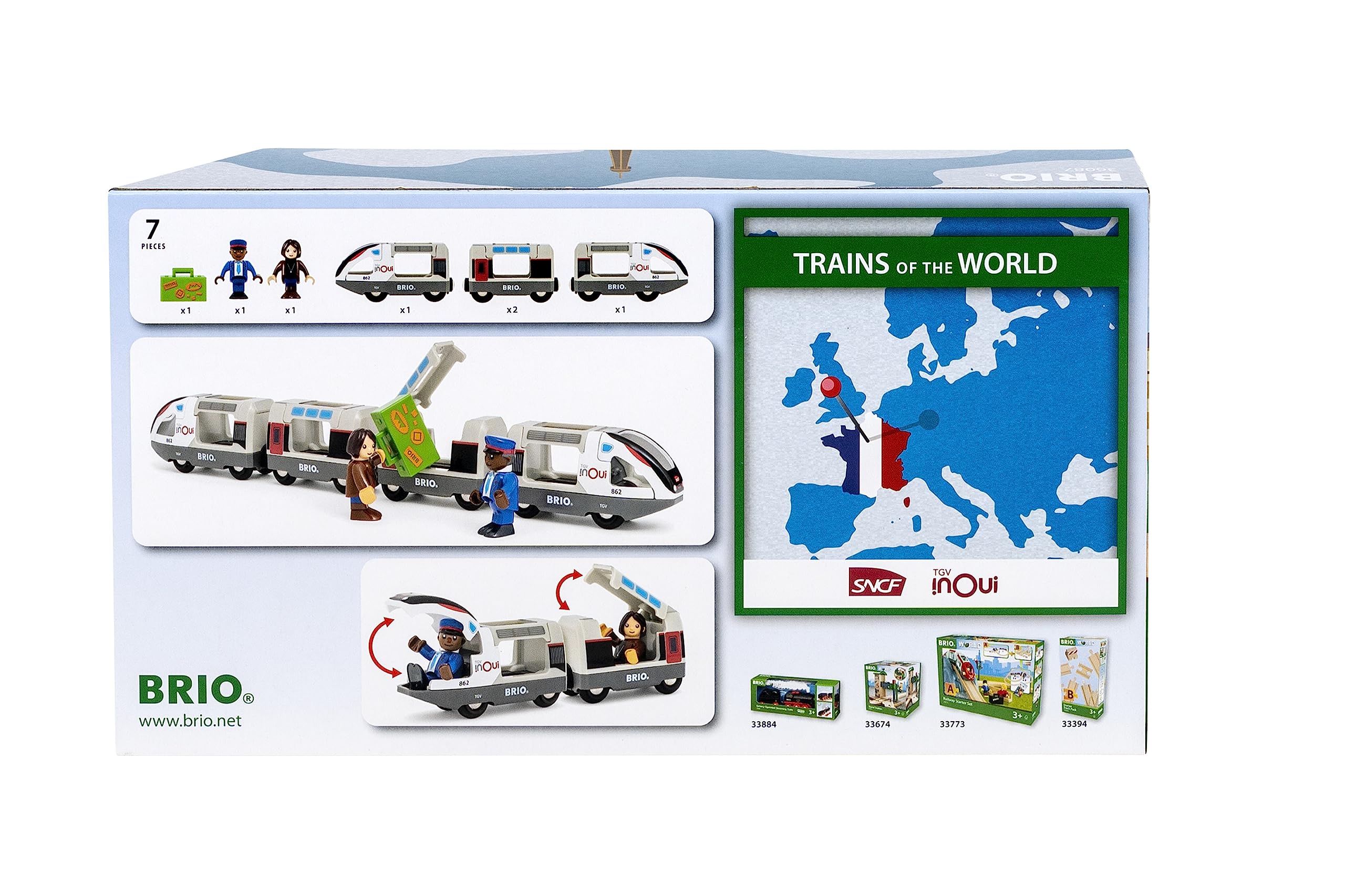 BRIO World — Treno ad alta velocità TGV 36087 Trains of the World | Locomotiva giocattolo per bambini dai 3 anni in su