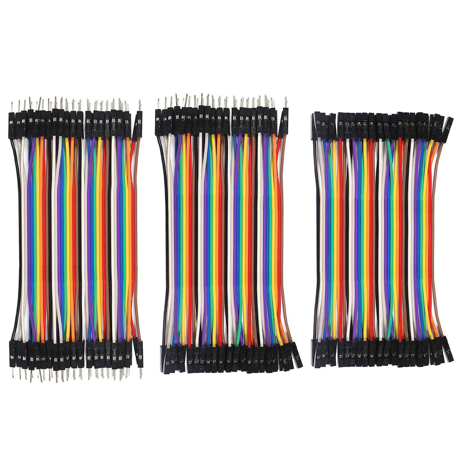 Cavo Dupont, 120 pezzi, 10 cm, multicolore, 40 pin maschio a femmina, 40 pin maschio a maschio, 40 pin femmina a femmina, per Arduino