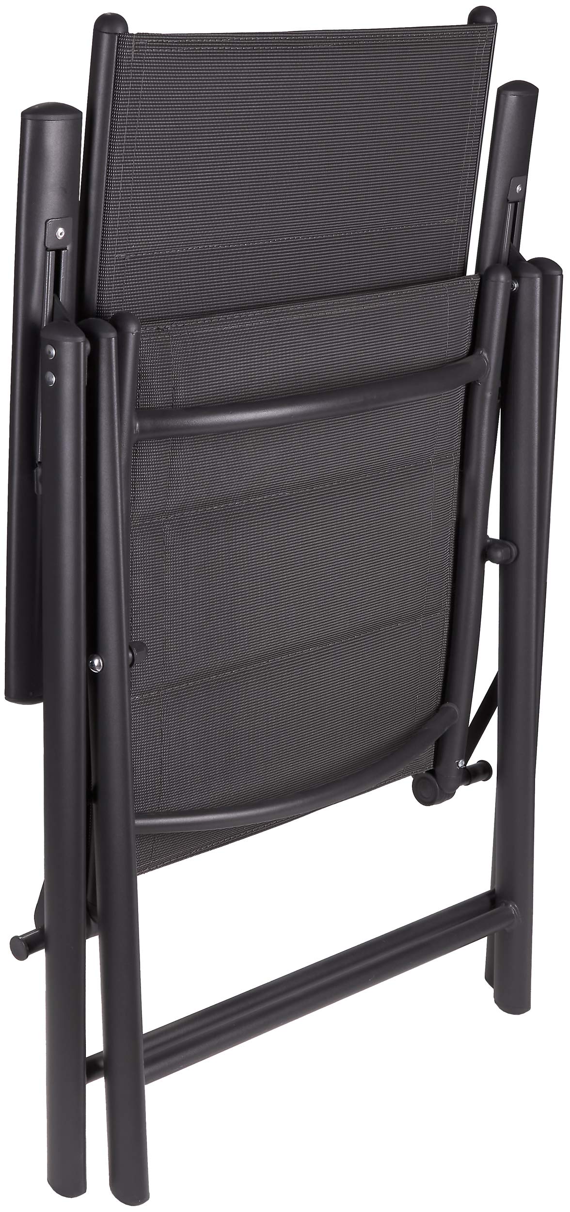 BRUBAKER 2er Set Gartenstühle Riva Faltstühle klappbar 7-Fach verstellbare Rückenlehnen wetterfeste Klappstühle Anthrazit