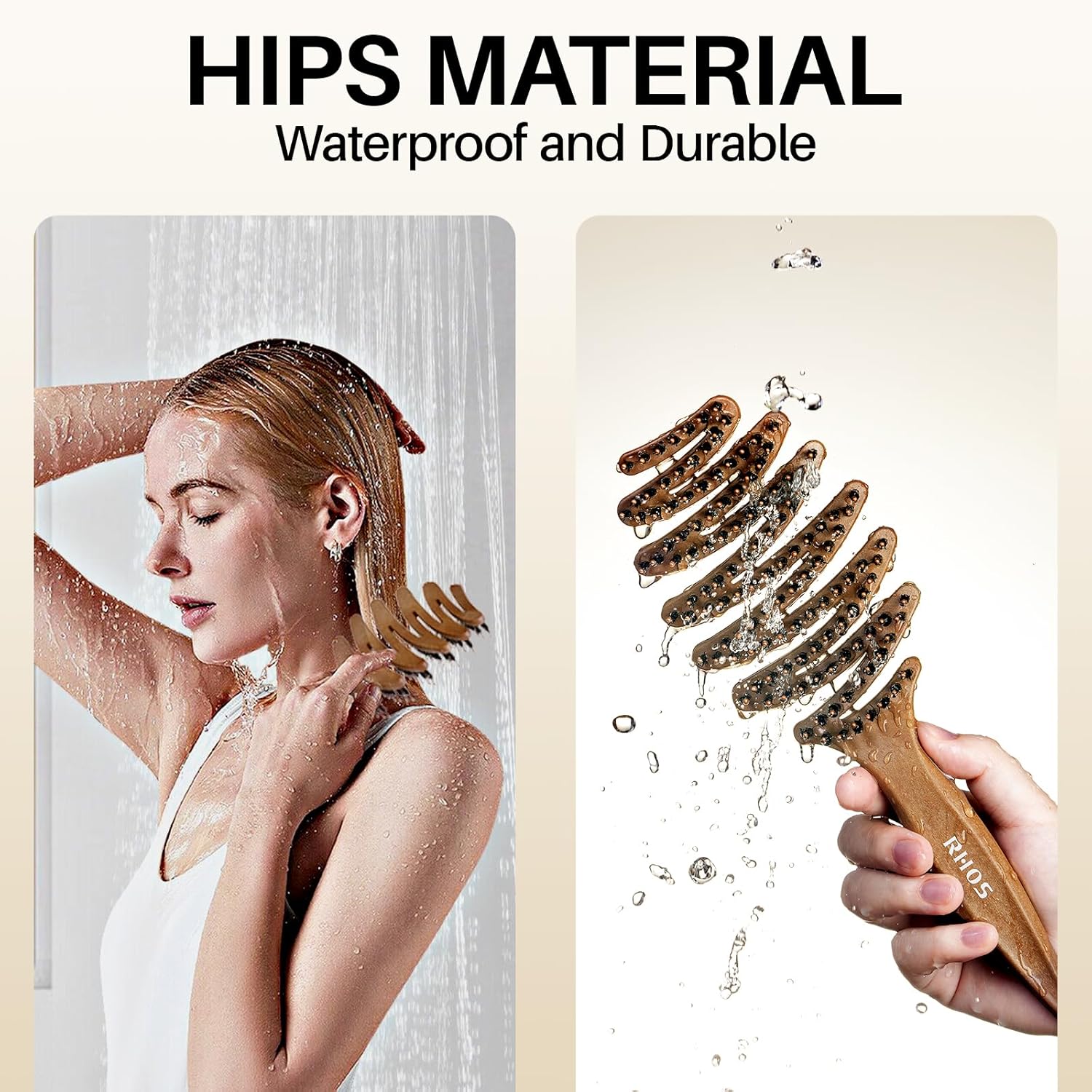 RHOS Pinecone Boar and Nylon Bristle Brush, Curved Vented Paddle for Blow Drying, Add Shine & Smooth Hair, Detangling Hair Brush for Women - Image 7