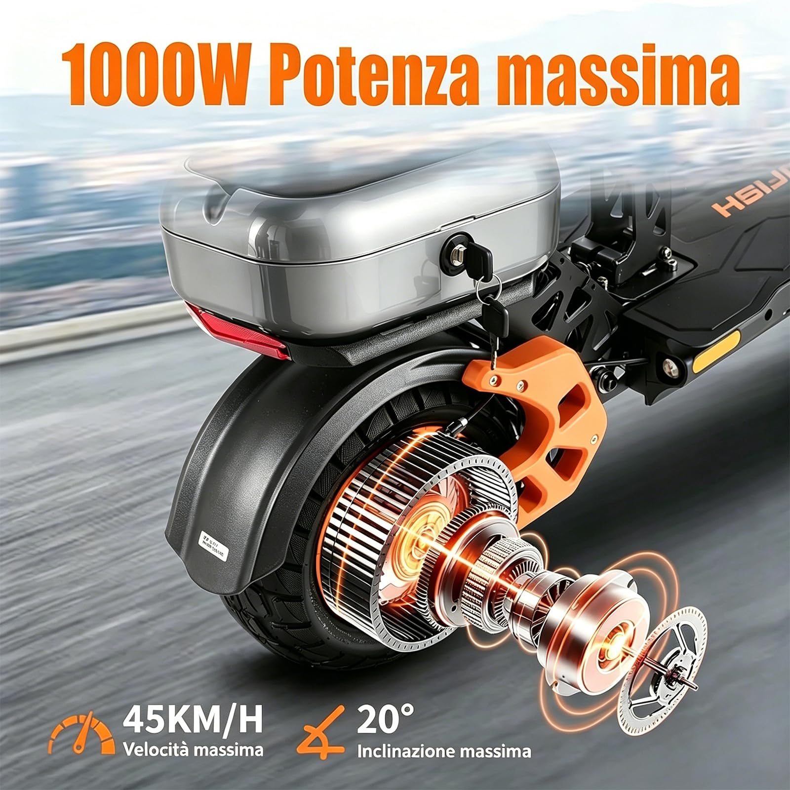 Monopattino Elettrico Ad Alta Velocità per Adulti, Limitatore Di Velocità Sbloccabile, Batteria Da 48v 18ah, Schermo Ad Alta Definizione, Pneumatici Da 10 Pollici, Pedana Larga