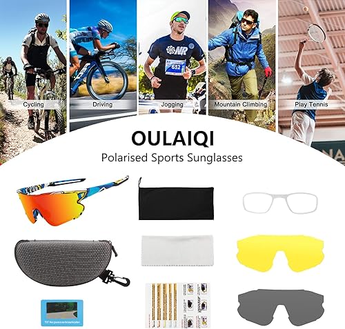 Miniatura 6 de Gafas de sol deportivas de ciclismo para hombres y mujeres con 1 o 3 lentes intercambiables, gafas de béisbol