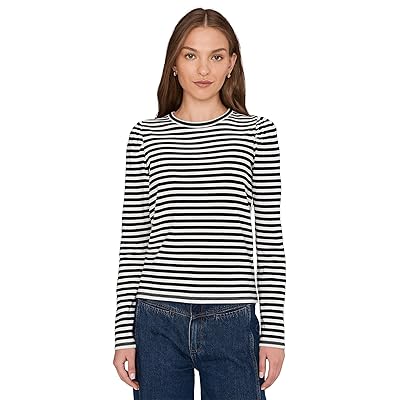 Madewell Easy Puff Sleeve Long Sleeve Stripe Women