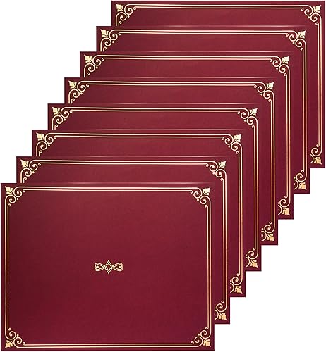 Miniatura 8 de Paquete de 25 portacreditados, 25 tapas de certificados para papel de tamaño carta, 8.5 x 11 pulgadas, carpetas de certificados, azul marino, 9 x