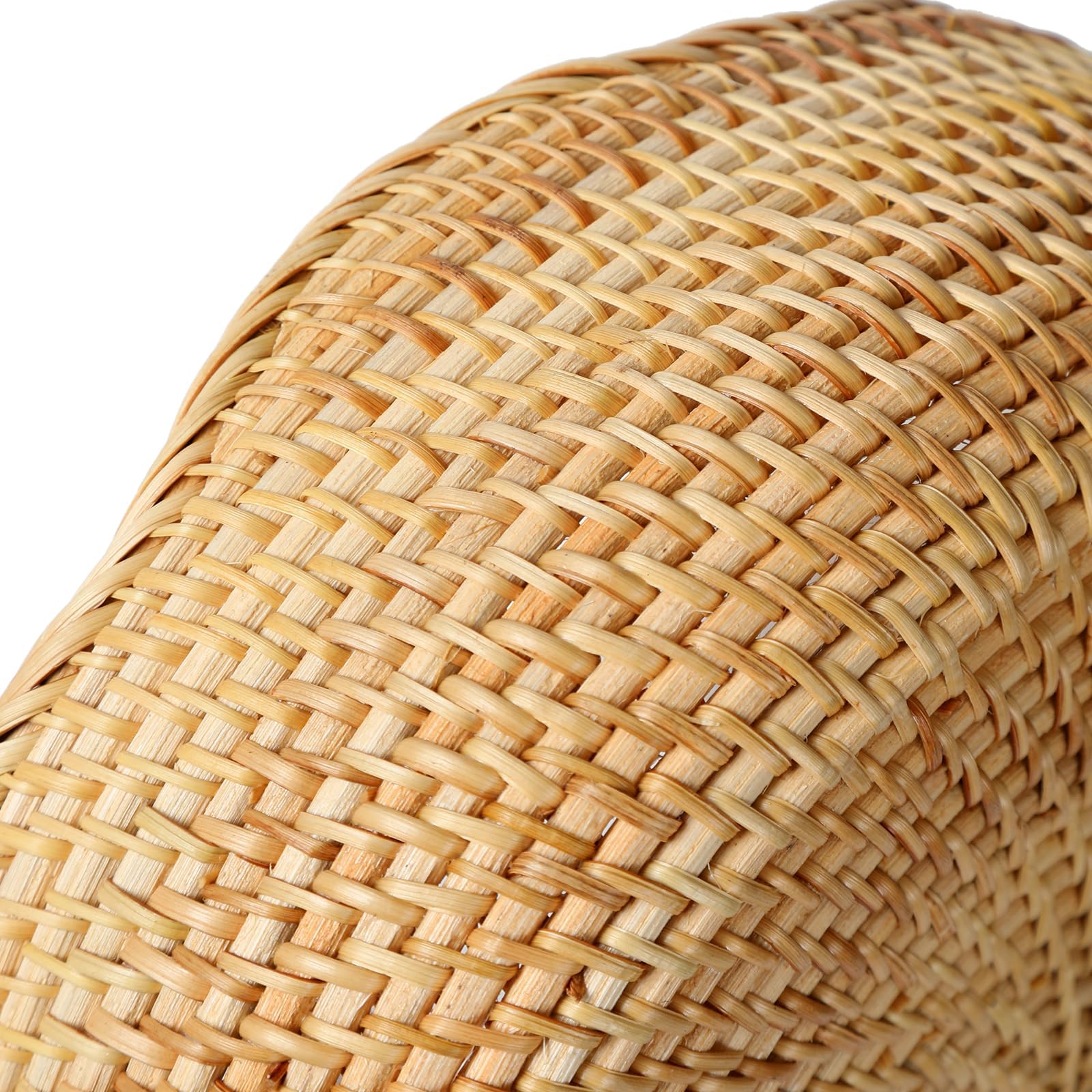 Panier de Rangement Rond en Rotin, Corbeille de Fruits en Osier, Organisateur Tressé Naturel pour Cuisine/Salle à Manger (Vague)