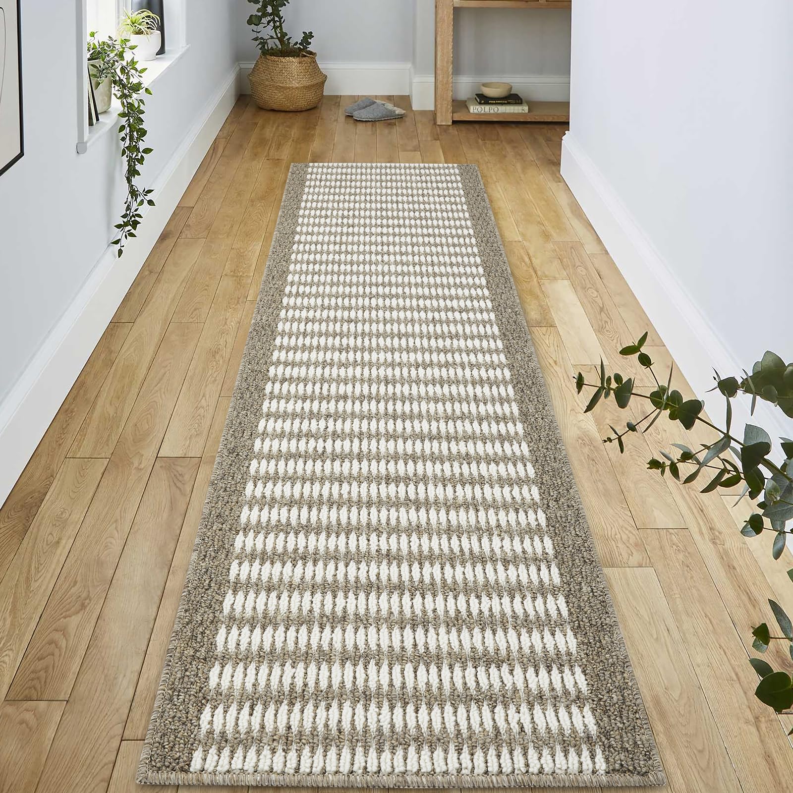 TIMO Laundry Room Runner Rug, 20"X59" Farmhouse Kitchen Long Floor Mat Non Slip Water Absorbent Entryway Throw Rugs Machine Washable Indoor Decor Carpet for Hallway Doormat Sink Balcony Bedroom Camel